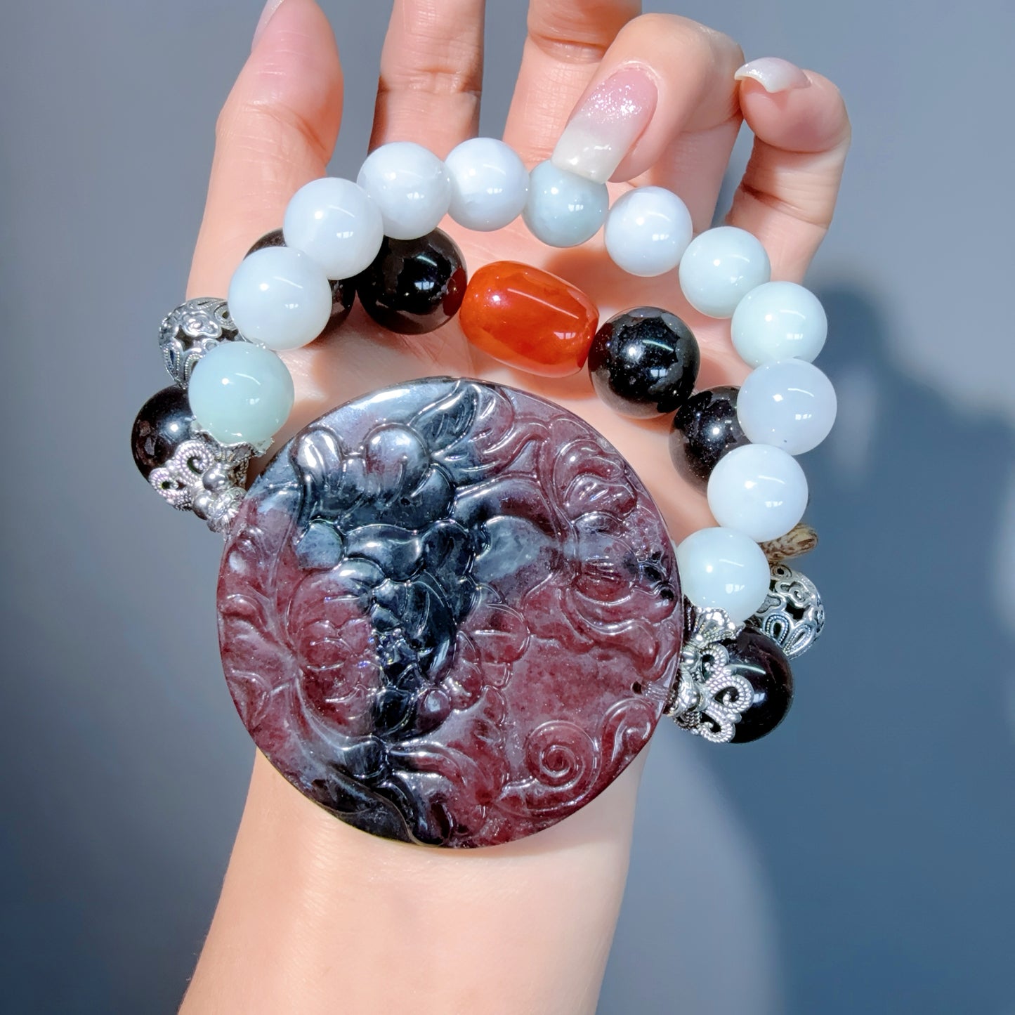 008 Garnet Jadeite Agate High Quality Fashion Bracelet Gift Bead Bracelet Jewelry