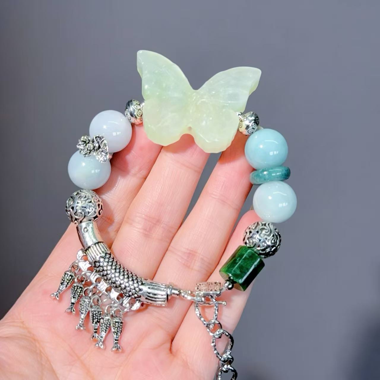 018 Serpentine Jadeite Lucky Charm Bracelet 2025 Energy High Quality Fashion Jewelry Feng Shui Beads Magnetic Gift