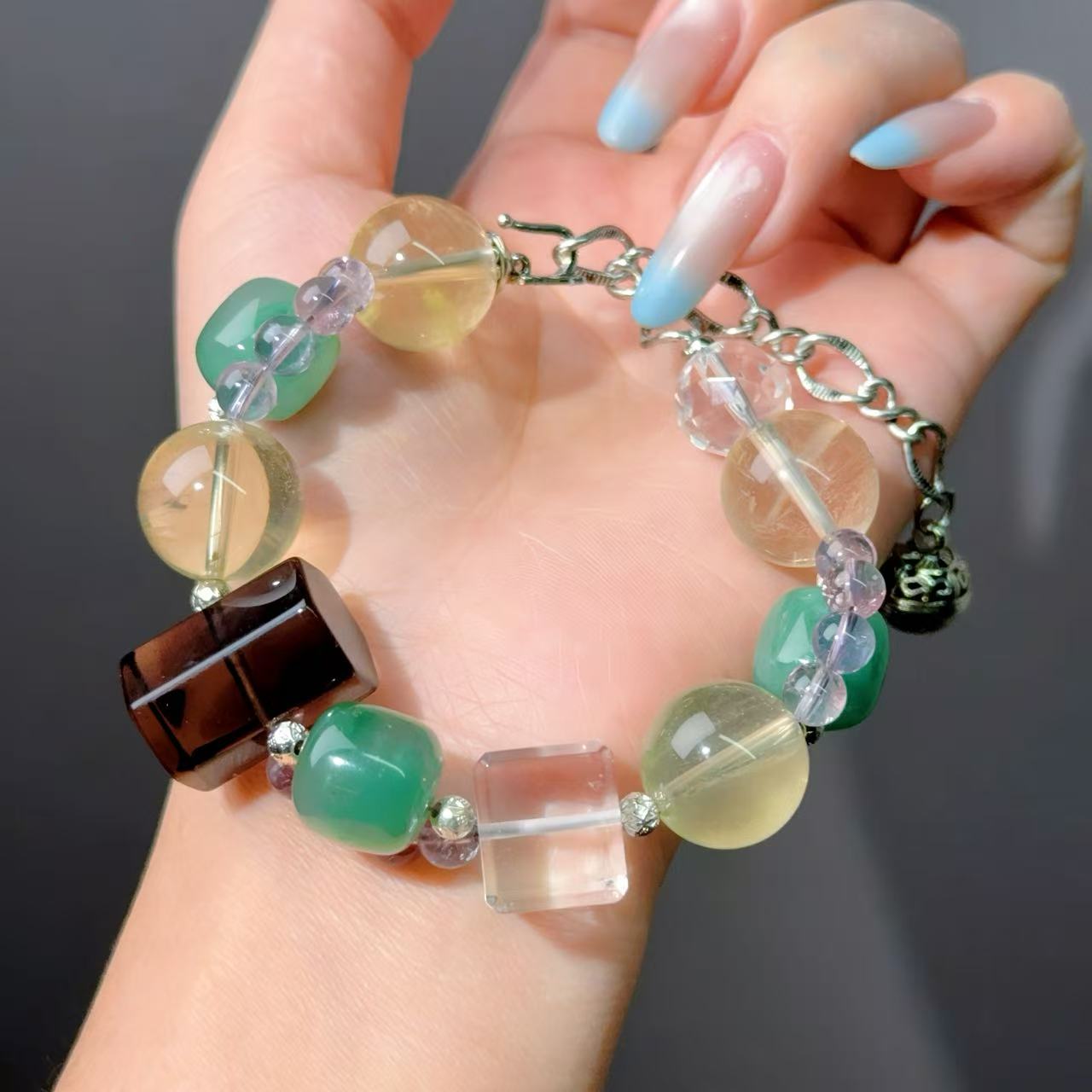 013 Citrine Dulong Jade Smoky Quartz Bracelet 2025 Energy High Quality Feng Shui Bracelet Magnetic Beads Fashion Jewelry Bracelet Gift