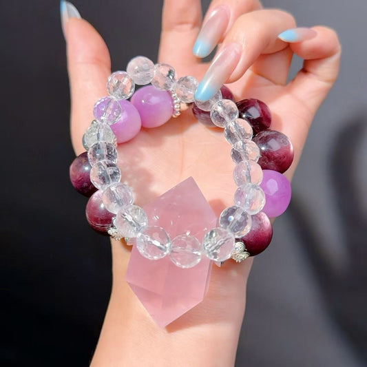 010 Lepidolite Spodumene Rose Quartz lucky charm bracelet 2025 energy high quality fashion jewelry beads bracelet gift