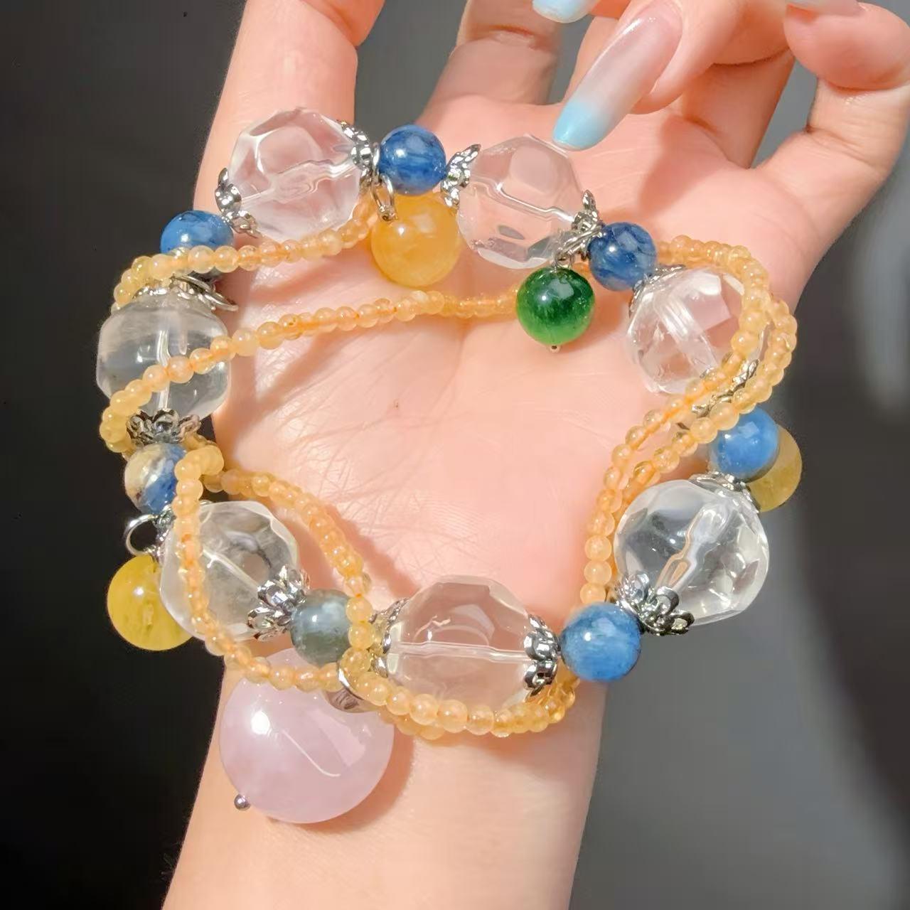 003 天然高品质手链 能量水晶 青金石 虎眼石手链 幸运符手链 2025 能量风水手链